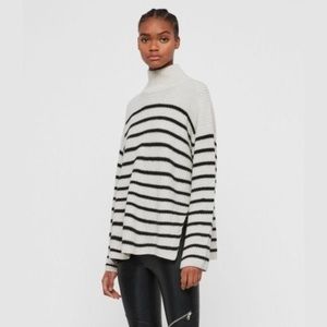 AllSaints Melody Striped Wool Blend Sweater Jumper
